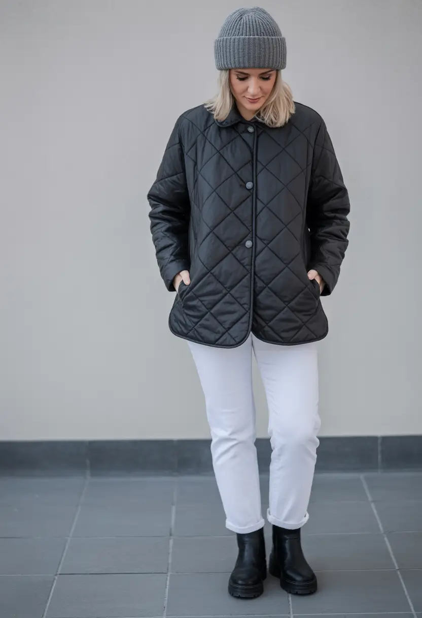 winter outfits 2025 women Urban Quilted Minimalism