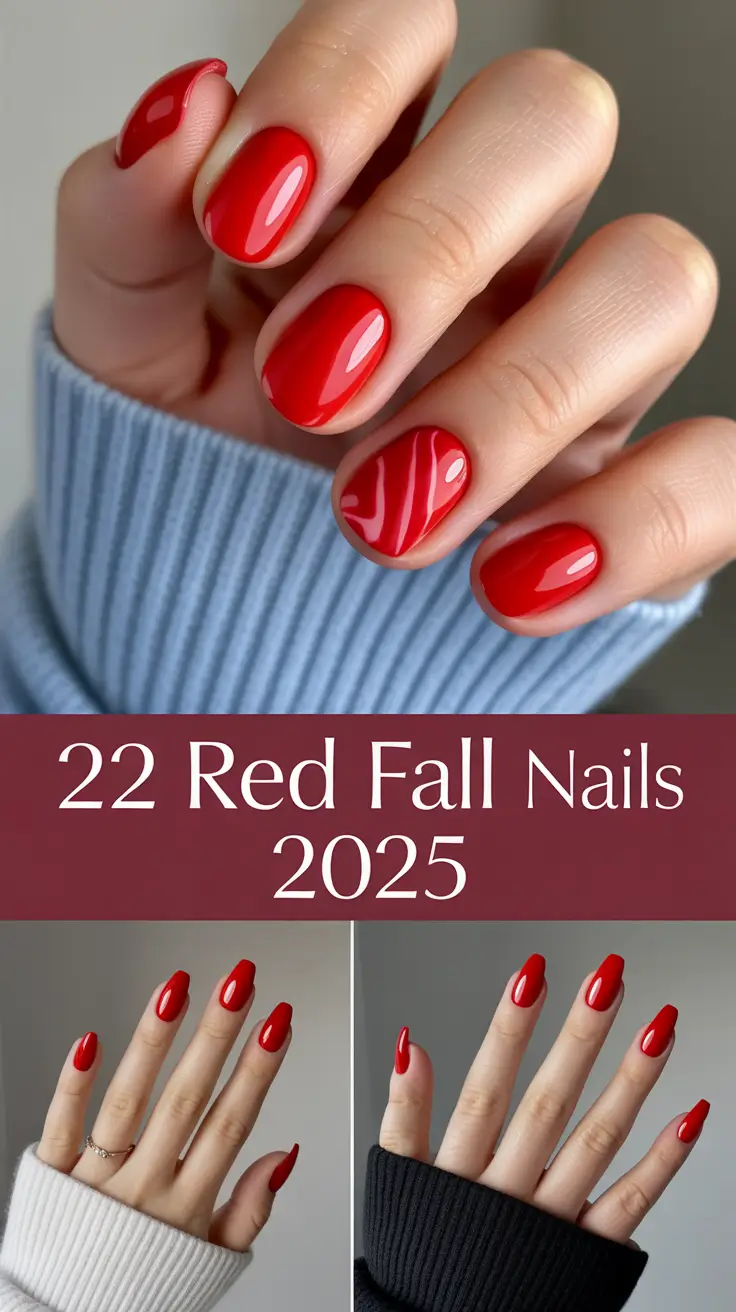 Red Fall Nails 2025: Stunning Designs Almond, Coffin, Square & More