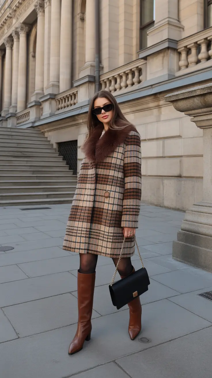 Stylish Winter Outfit Inspo 2025-2026 Classic Plaid with Luxe Accents