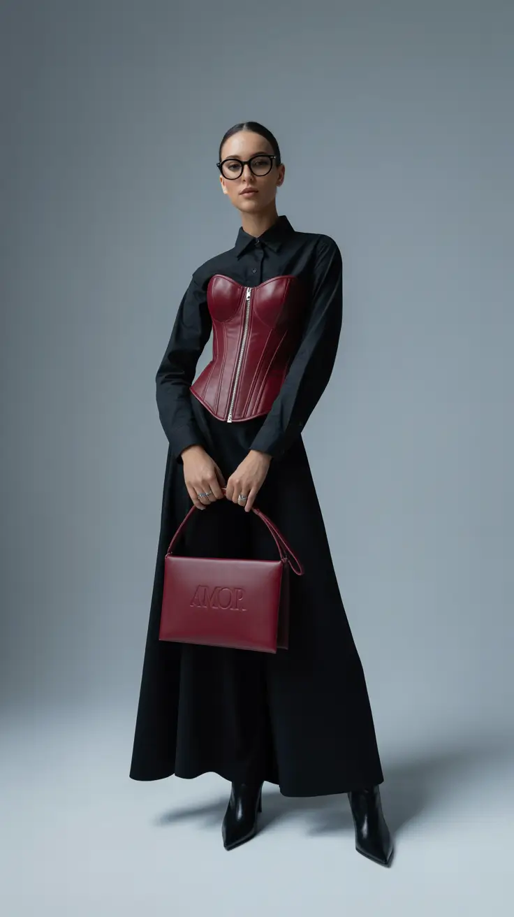Trendy Birthday Outfit Winter 2025 2026 Structured Corset with Maxi Skirt