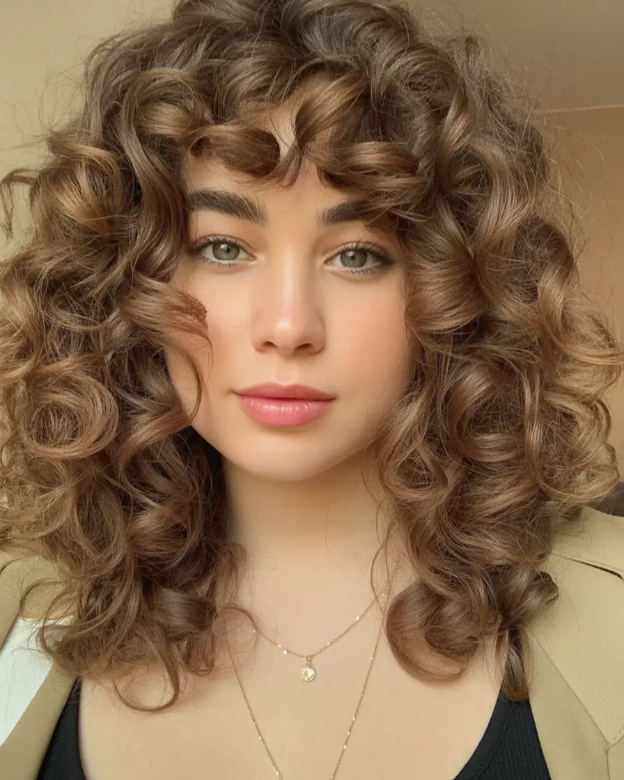 brown hair colors winter Playful Chocolate Curls