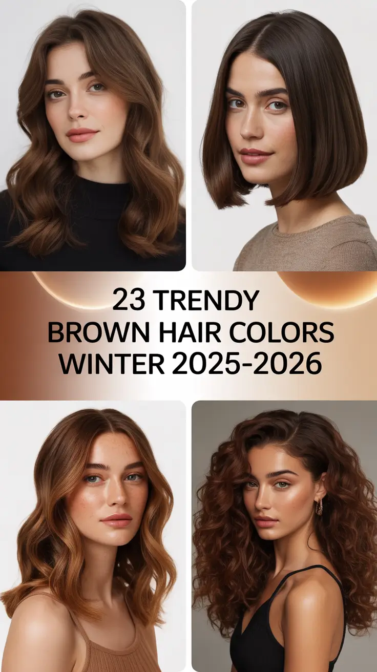 Trendy Brown Hair Colors Winter 2025–2026: Fresh Ideas with Highlights for Brunettes
