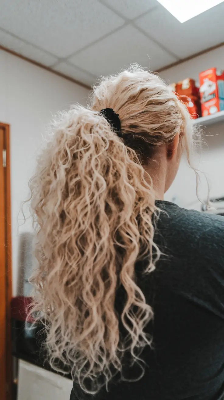 fall and winter hair color ideas 2025 Golden Curly Ponytail