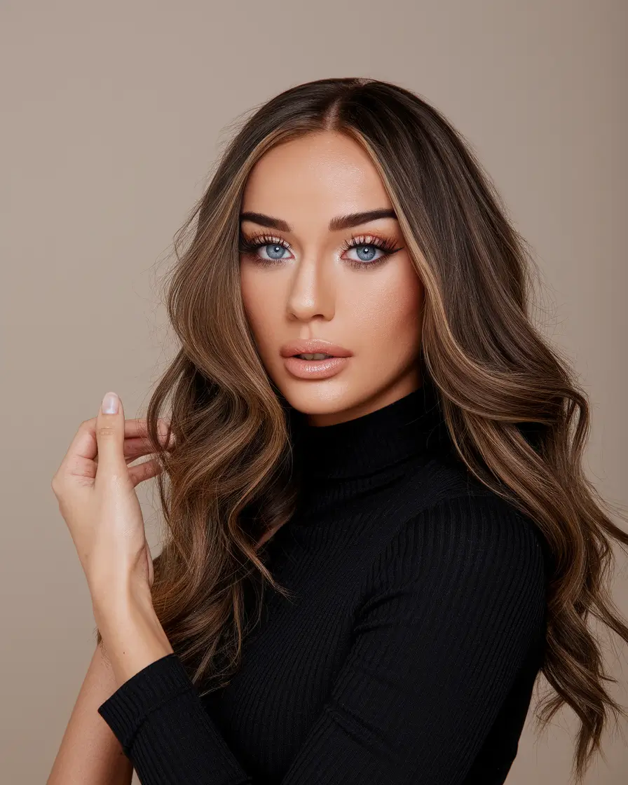 fall and winter hair color ideas 2025 Luxurious Mocha Waves