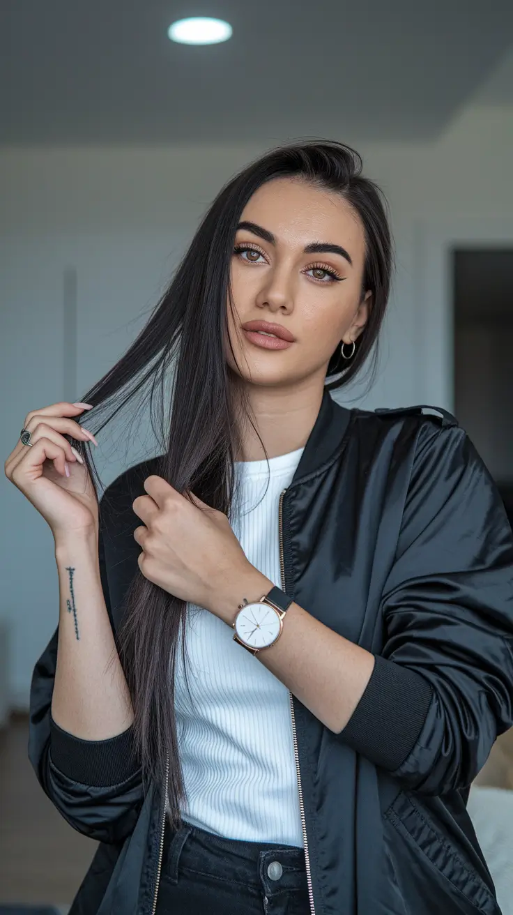 fall and winter hair color ideas 2025 Sleek Midnight Black