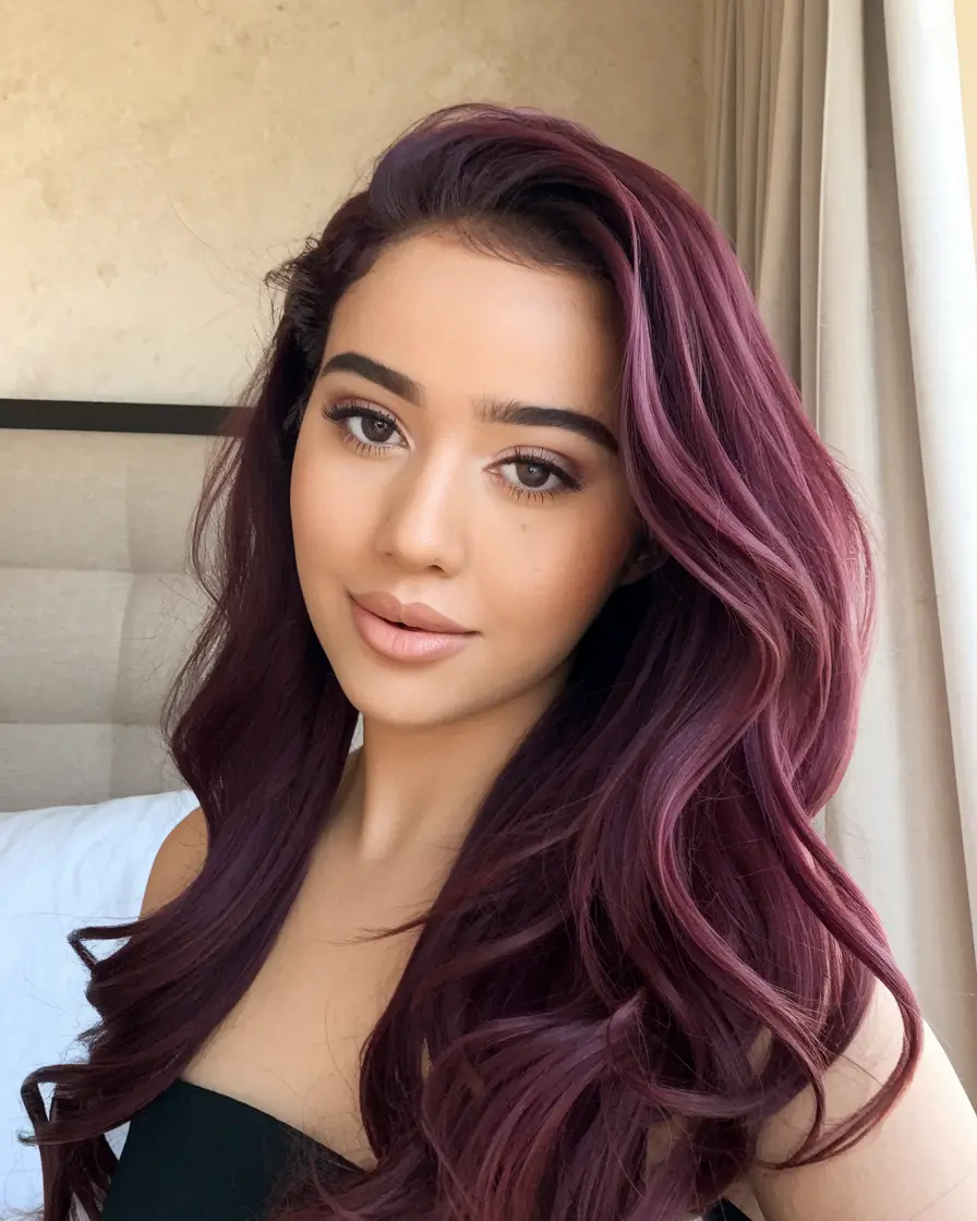 fall and winter hair color ideas 2025 Plum Perfection