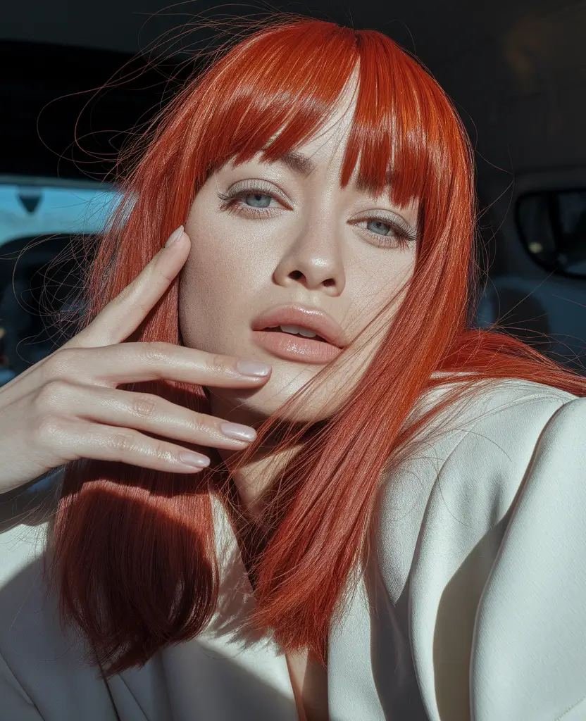 fall and winter hair color ideas 2025 Fiery Copper Shine