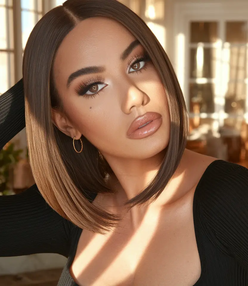 fall and winter hair color ideas 2025 Chic Espresso Bob