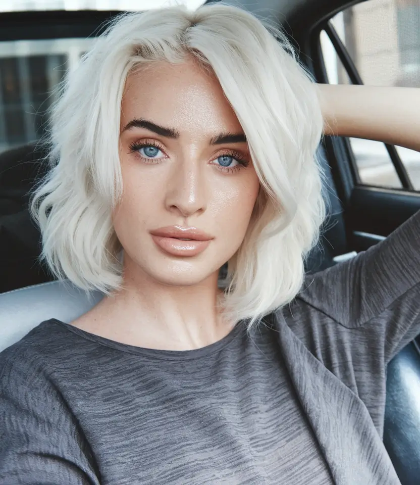 fall and winter hair color ideas 2025 Icy Platinum Glow