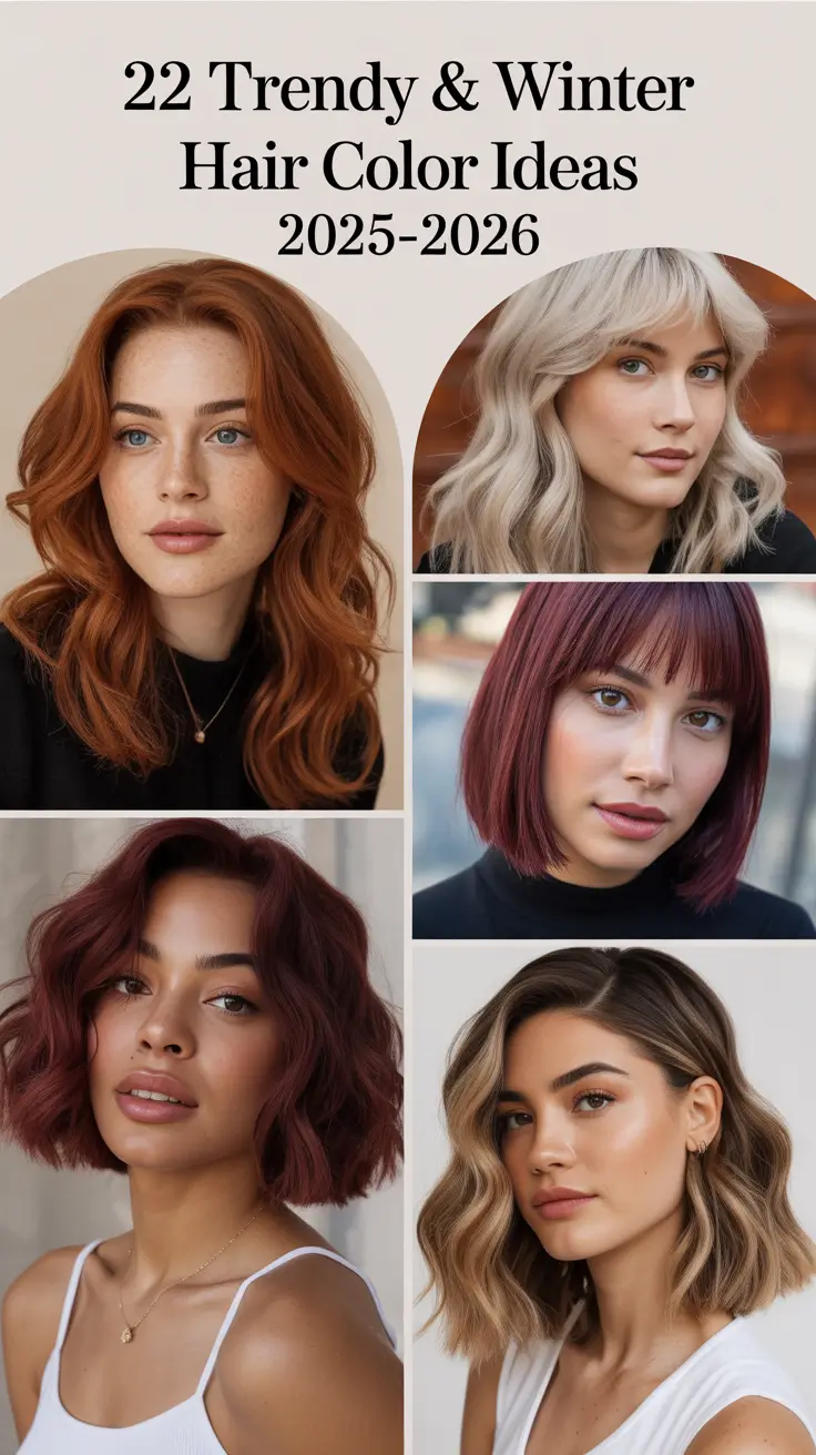 Trendy Fall & Winter Hair Color Ideas 2025–2026: From Blondes to Brunettes