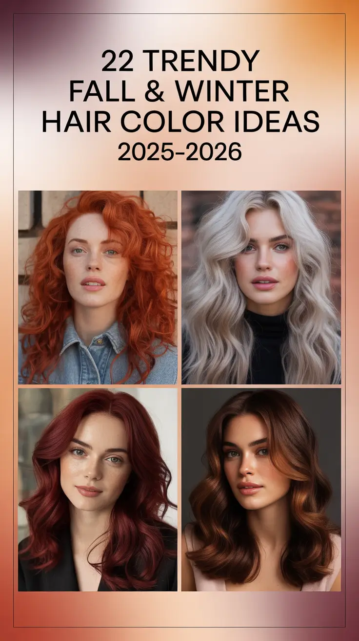Trendy Fall & Winter Hair Color Ideas 2025–2026: From Blondes to Brunettes