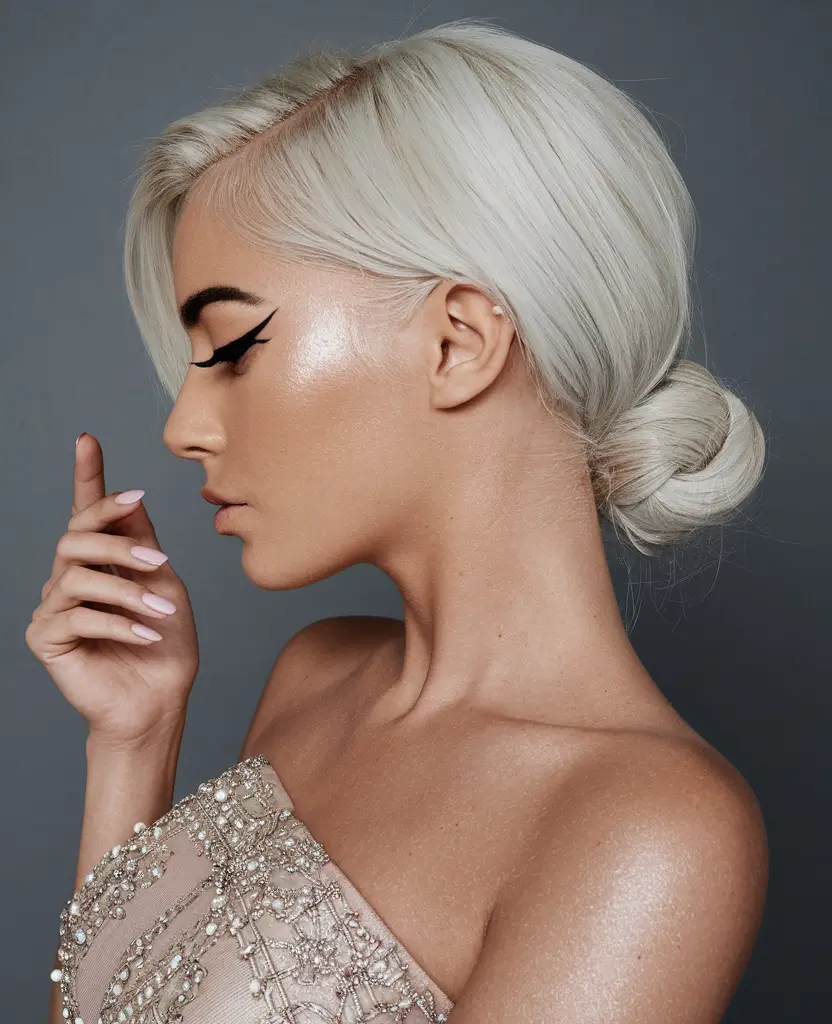 fall winter haircuts 2025 Elegant Low Knot