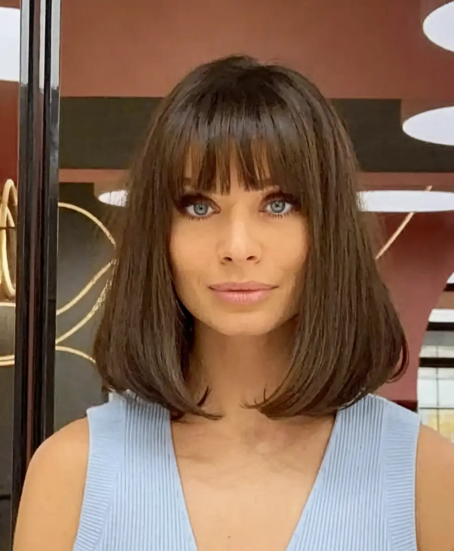 fall winter haircuts 2025 Blunt Bob With Bangs