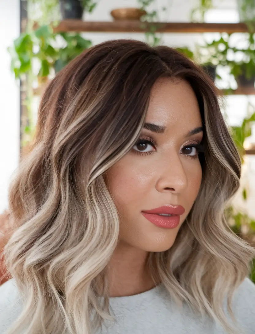 fall winter haircuts 2025 Bronde Waves With Dimension
