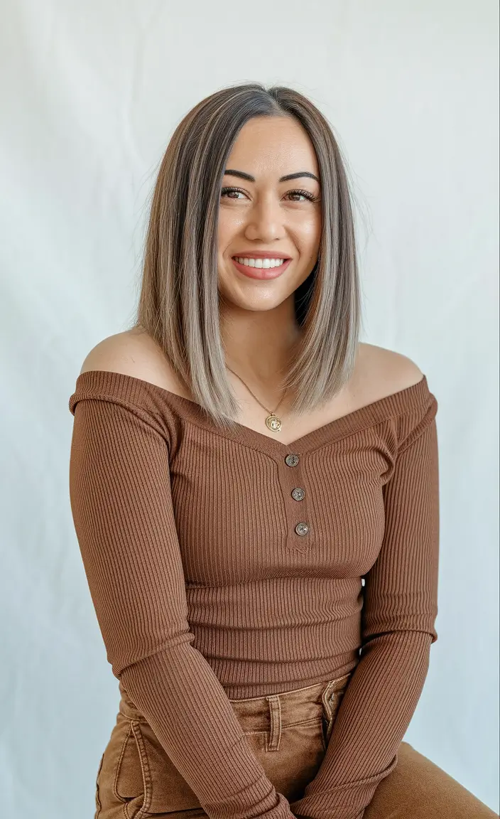 fall winter haircuts 2025 Straight Sleek Lob
