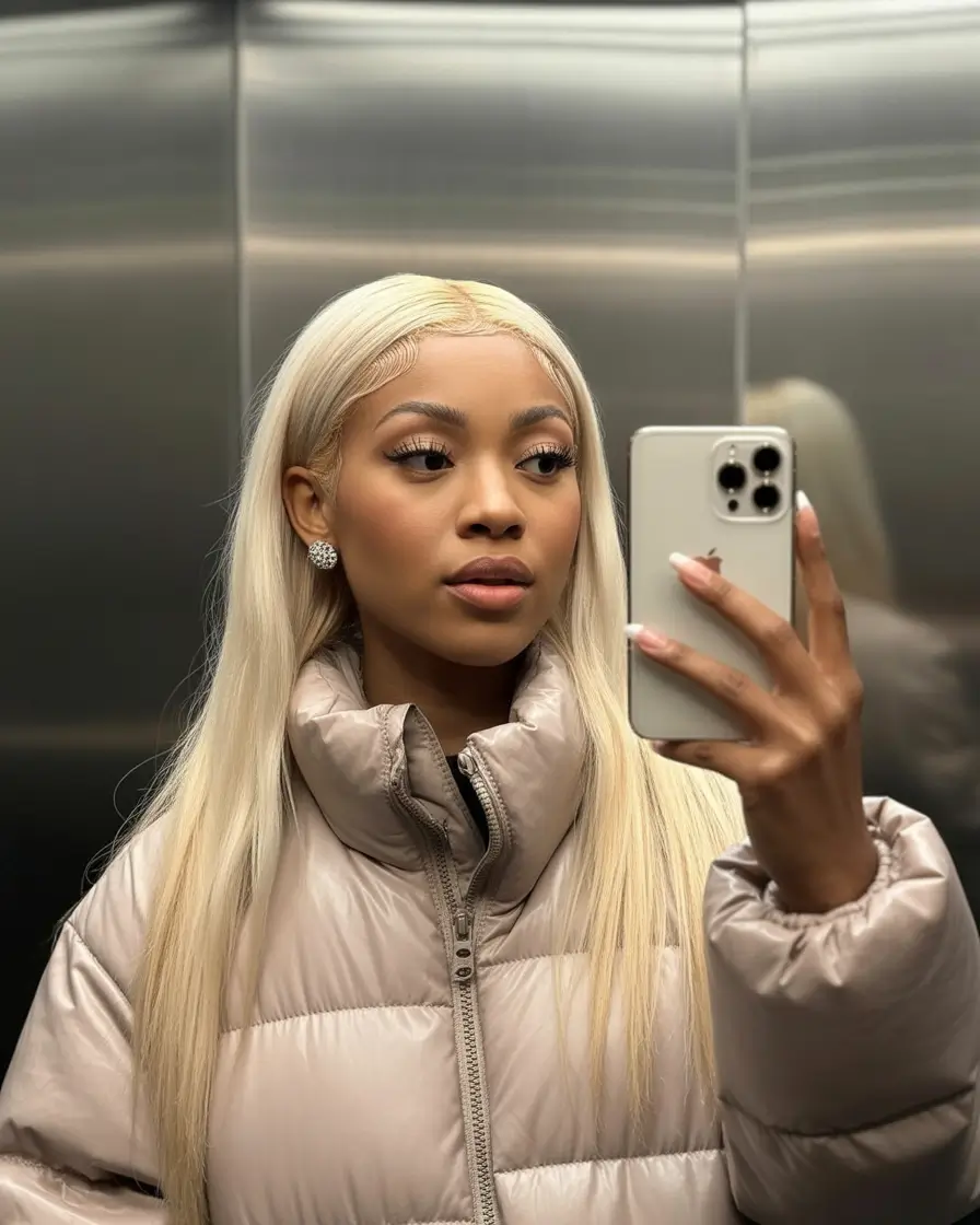 winter hair colors for black women Sleek Ice Blonde