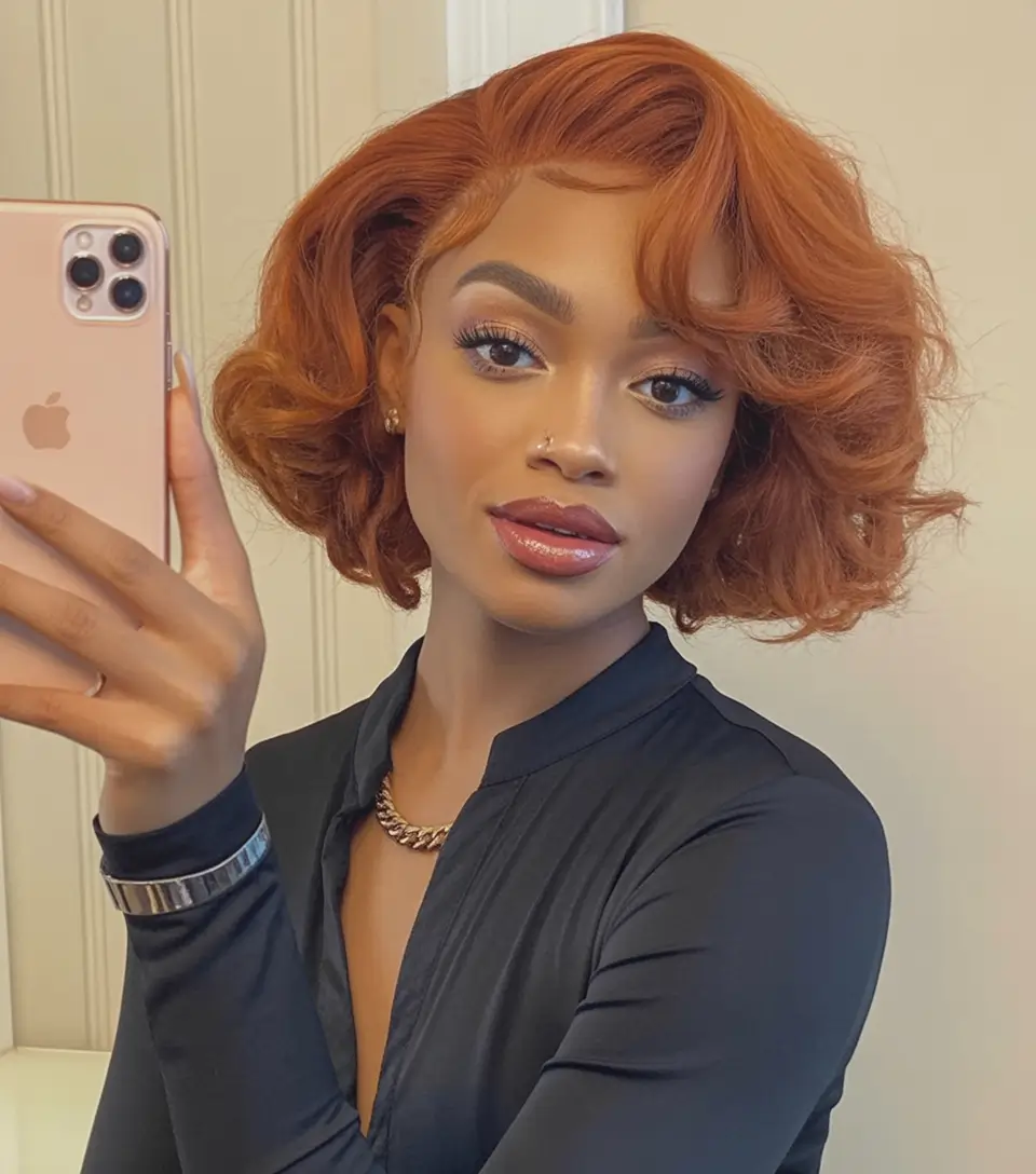 winter hair colors for dark skin black women Fiery Copper Waves