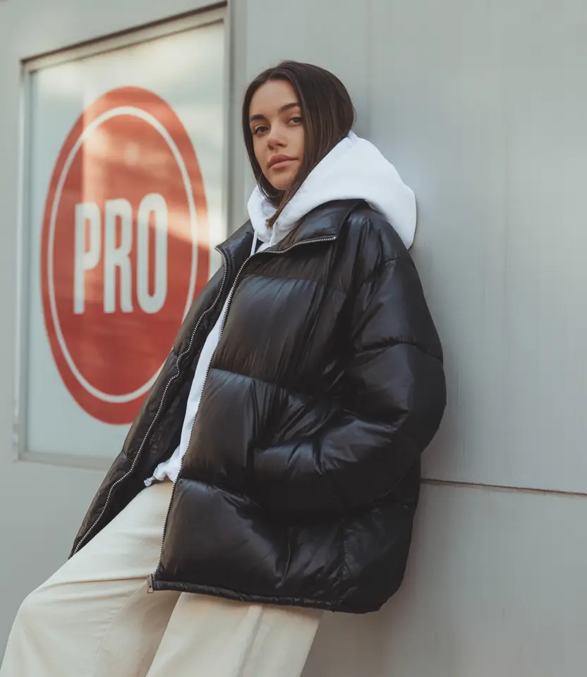 puffer jacket outfit black Minimal Black and White Coolness