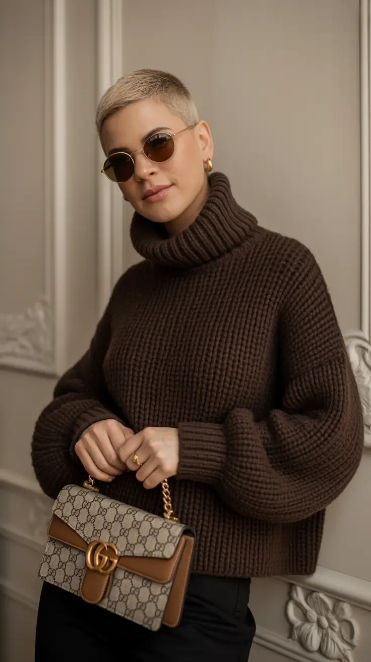 winter work outfits for women 2025 Chocolate Knit Luxe