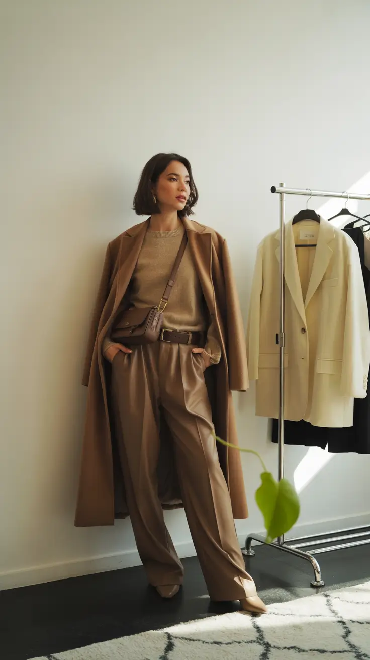 winter work outfits for women 2025 Monochrome Neutrals Done Right