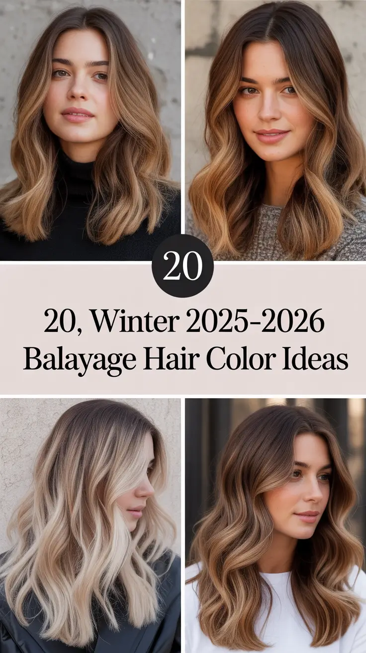 Winter 2025–2026 Balayage Hair Color Ideas: Trendy Ombre, Brunette & Blond Highlights