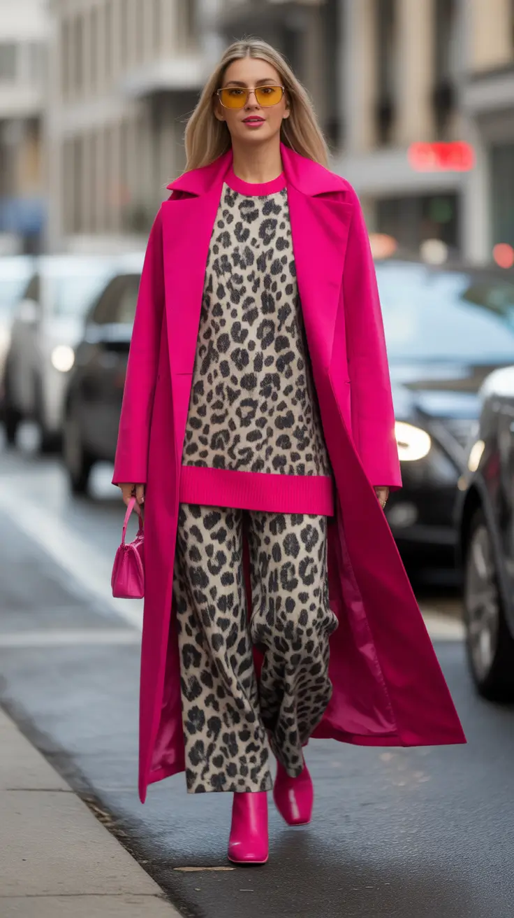 winter going out outfit night Hot Pink Drama