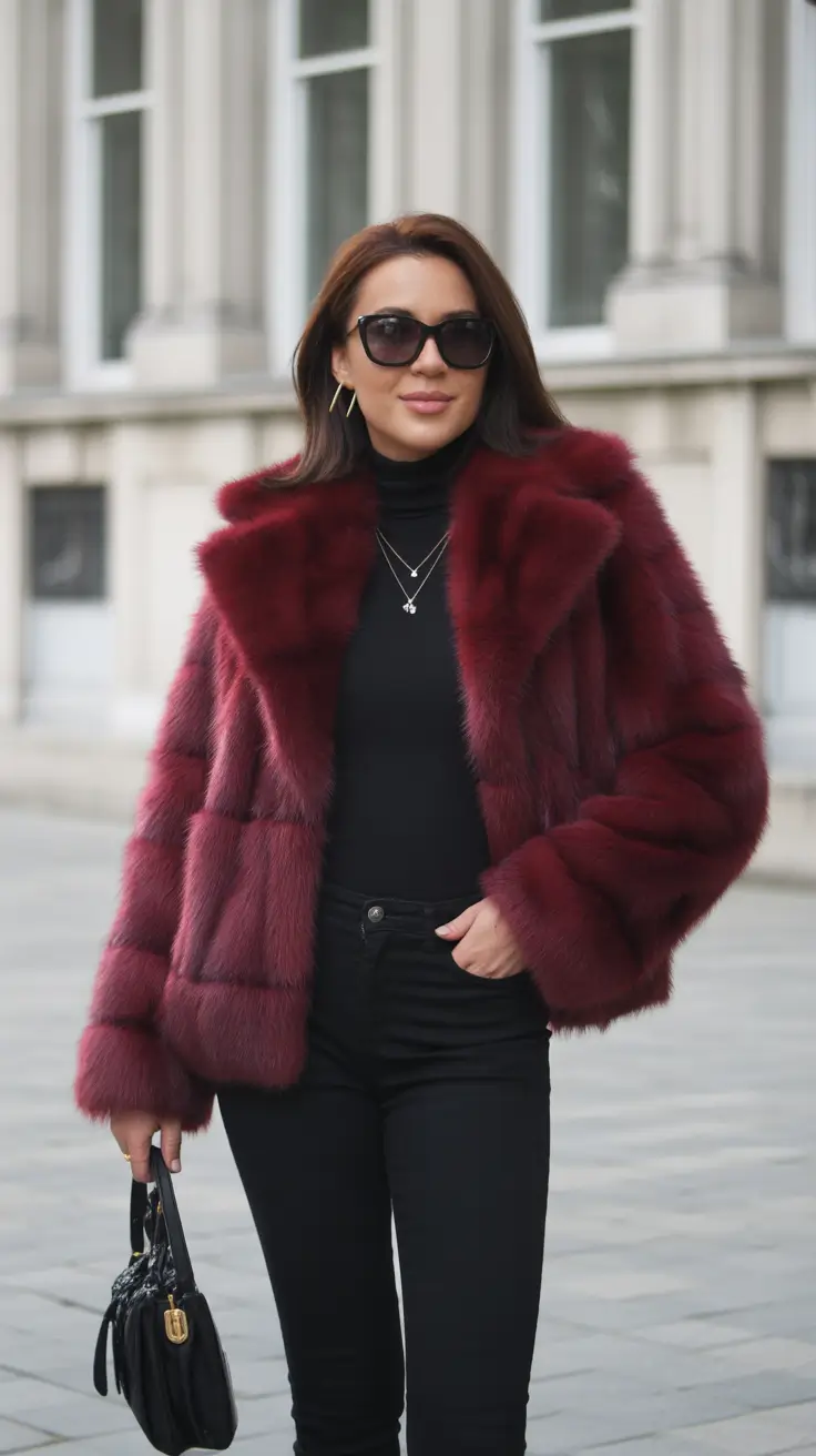 winter going out outfit night Deep Burgundy Glam