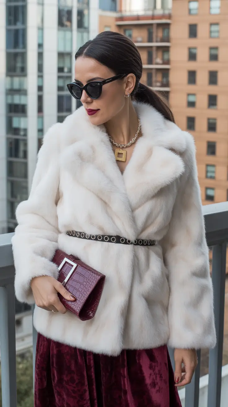 winter going out outfit night Snow-White Elegance