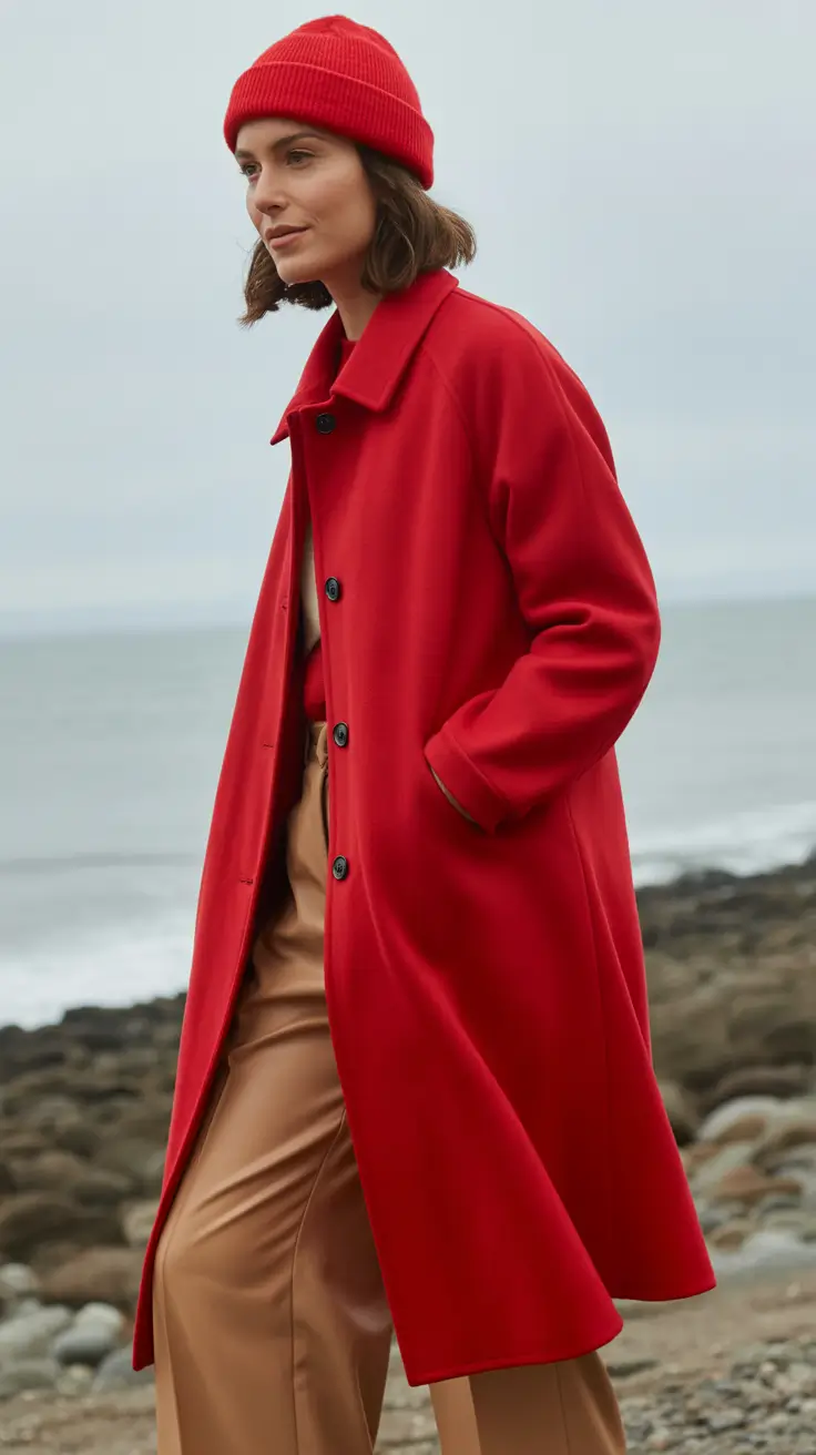 winter going out outfit night Red Coat Confidence