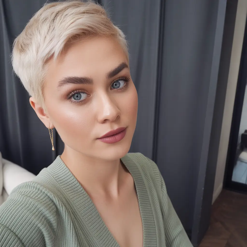 winter hair colors for blondes 2026 Platinum Pixie with Texture