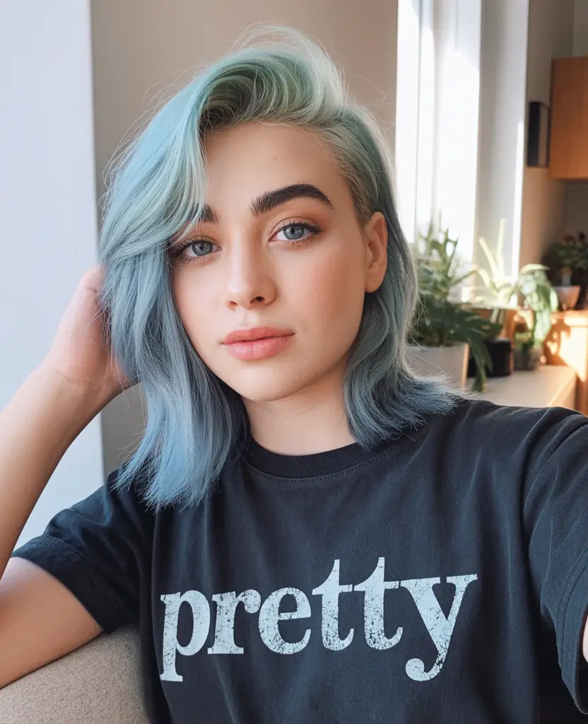 winter hair colors for blondes 2026 Frosted Blue-Toned Blonde