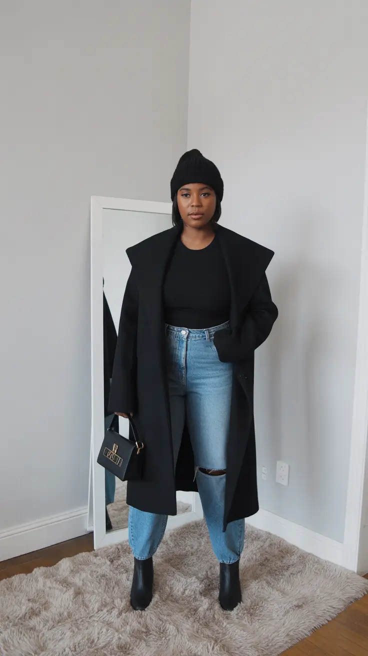 winter outfits black girls fashion ideas Effortless Black and Denim