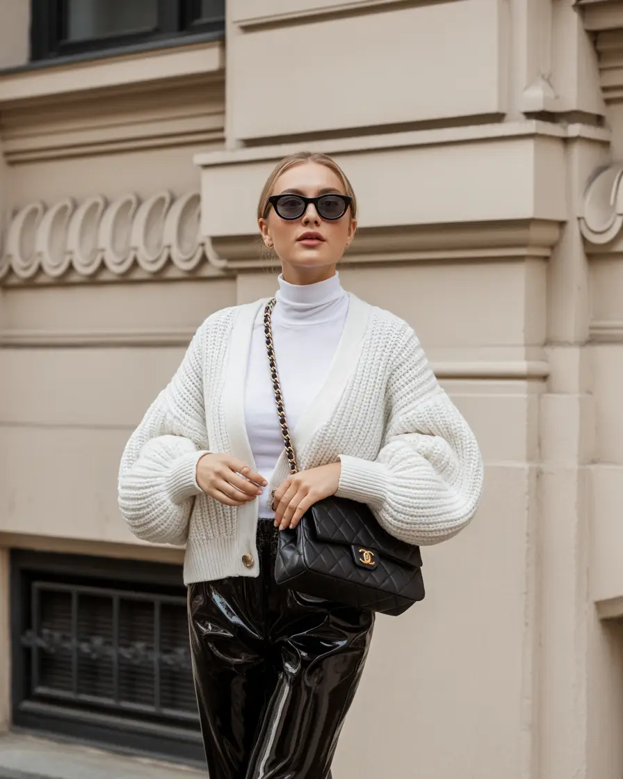 trendy winter outfits 2025 women Parisian Chic with an Edge