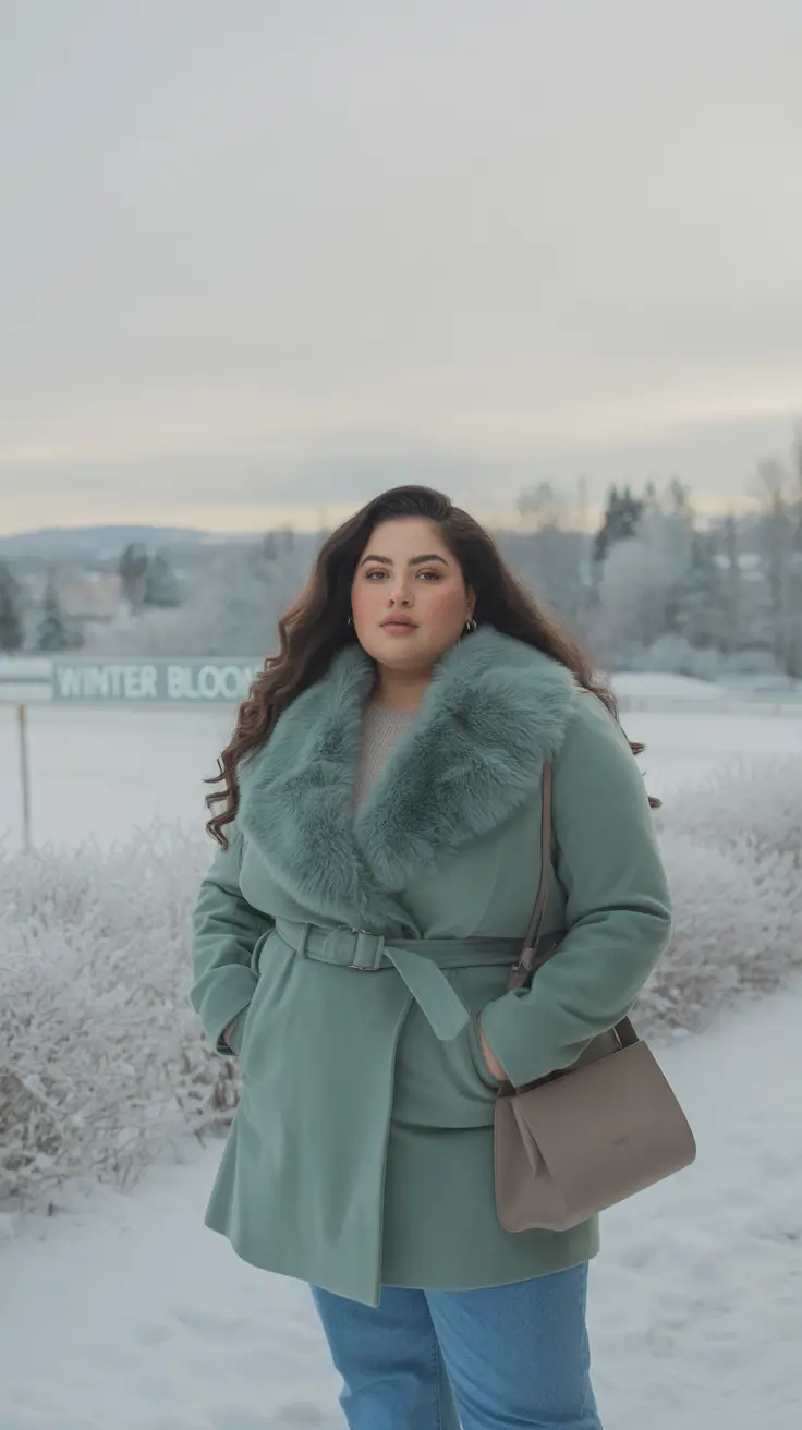 winter capsule wardrobe plus size women Soft Elegance in Powdered Sage