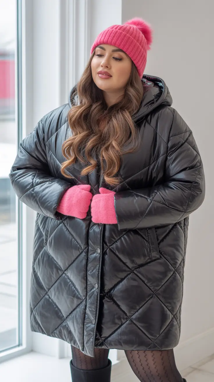 winter capsule wardrobe plus size women Playful Pops Against Classic Black