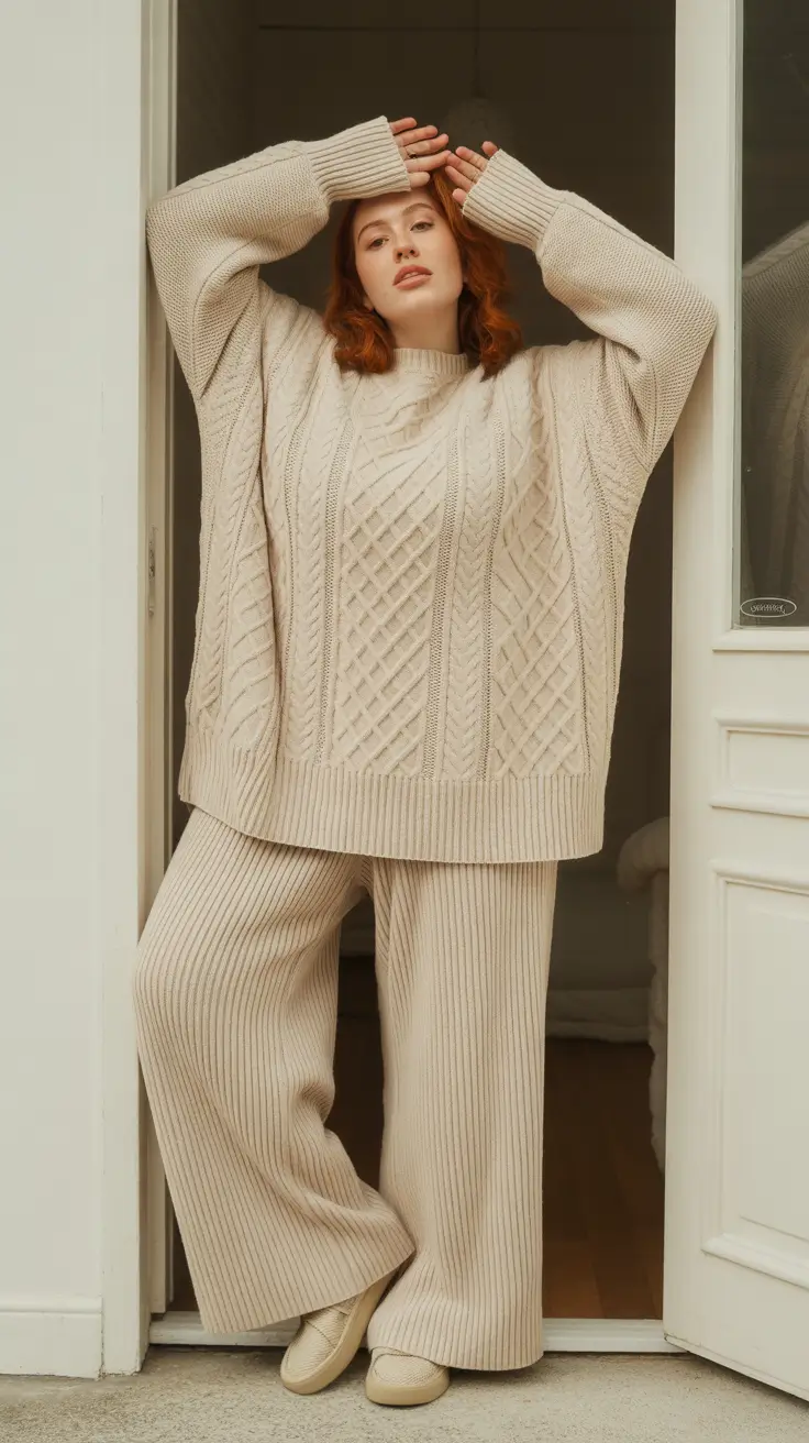 winter capsule wardrobe plus size women Soft Knit Comfort in Monochrome