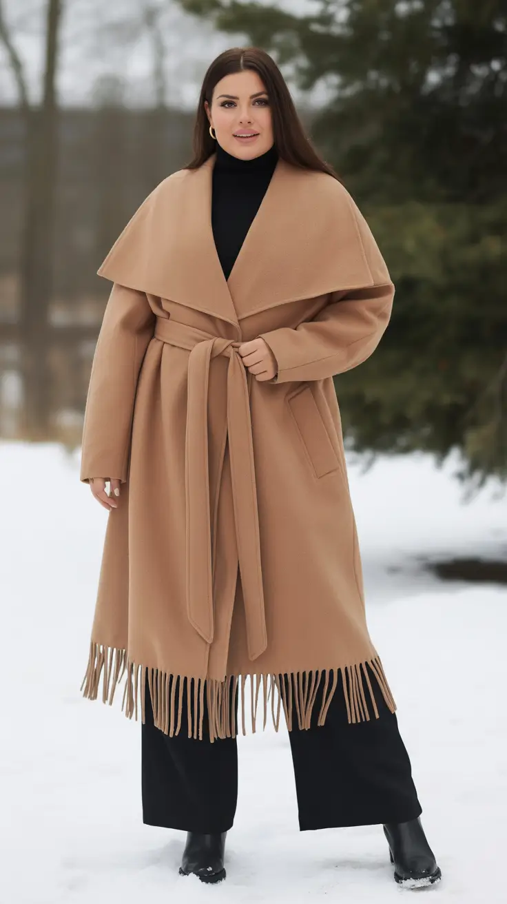 winter capsule wardrobe plus size women Timeless Warmth in Camel Tones