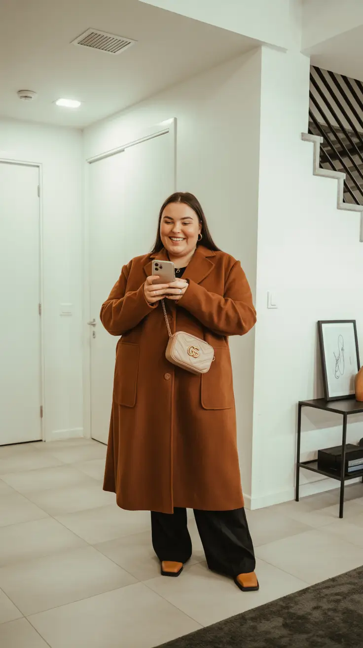 winter capsule wardrobe plus size women Rust-Toned Simplicity Indoors