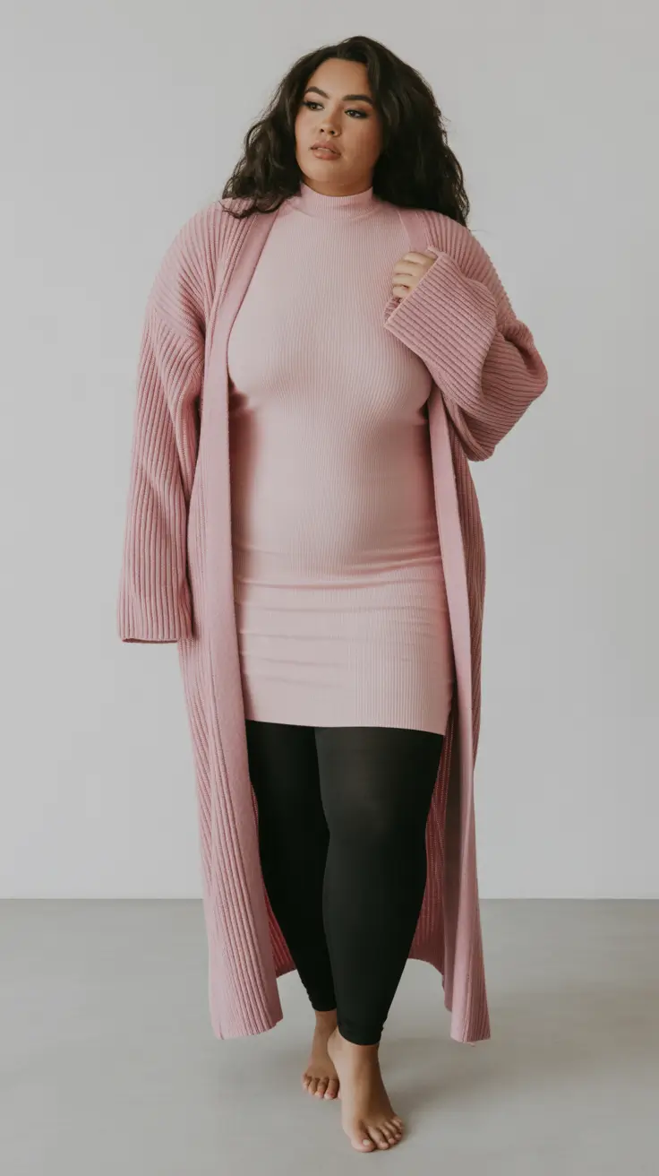 winter capsule wardrobe plus size women Soft Femininity in Blush Tones