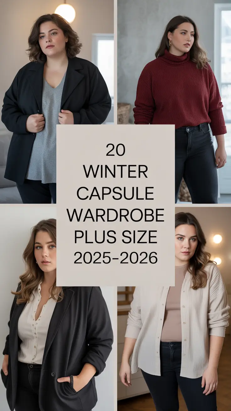 Winter Capsule Wardrobe Plus Size 2025–2026: Cozy Outfits Ideas Plus for Effortless Fashion