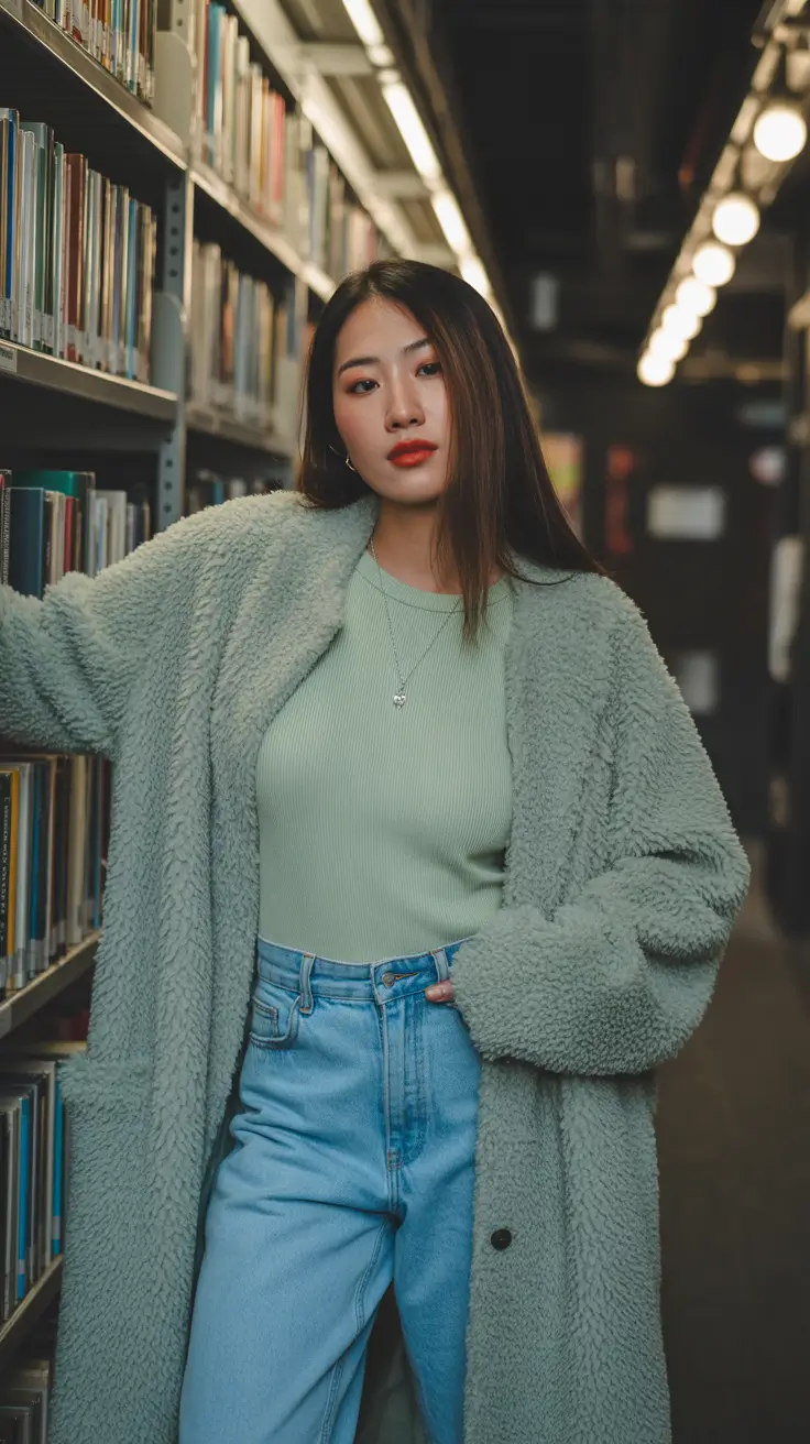 Winter Fashion Outfits NYC 2025 2026 Soft Green Comfort
