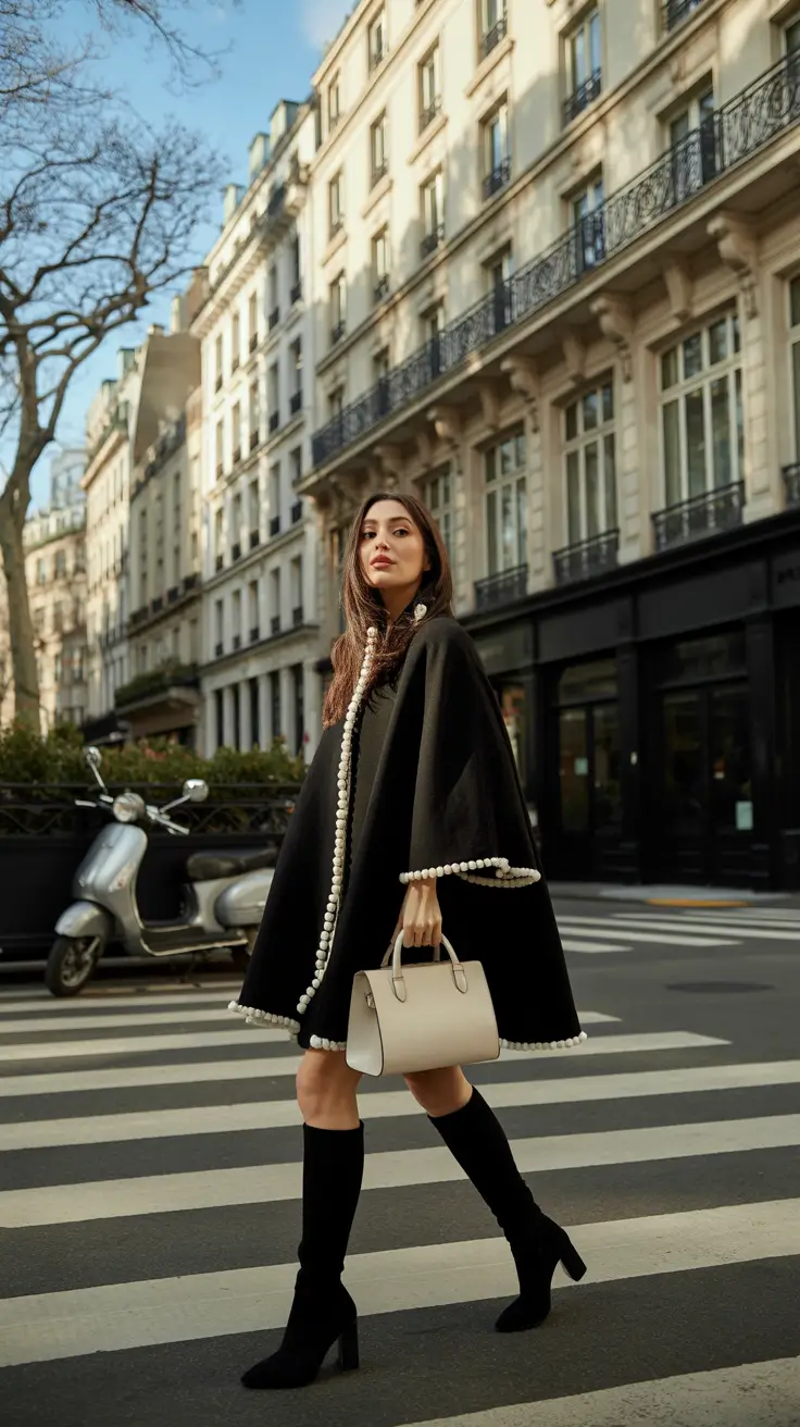 Winter Fashion Outfits NYC 2025 2026 Pearl-Trimmed Drama