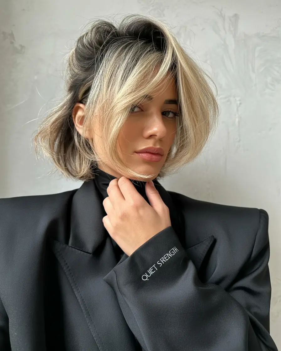winter hair colors ideas 2025 2026 Dimensional Blonde with Dark Roots