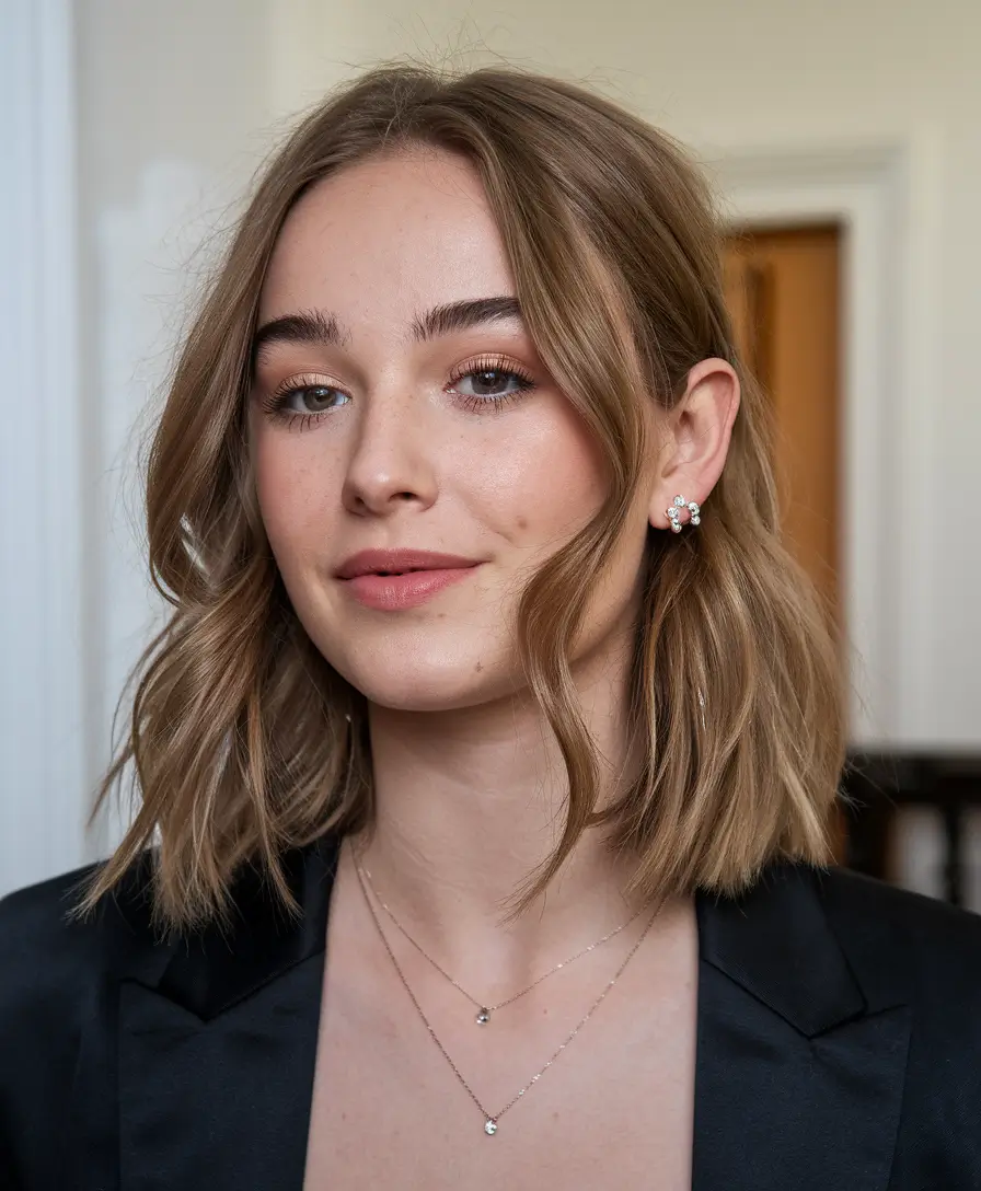 winter hair colors ideas 2025 2026 Soft Beige Lob