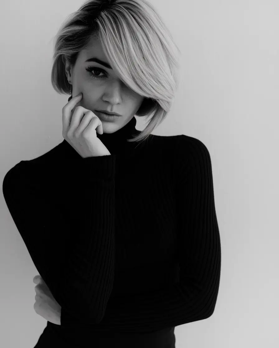 winter hair colors ideas 2025 2026 Modern Short Bob with Side Sweep