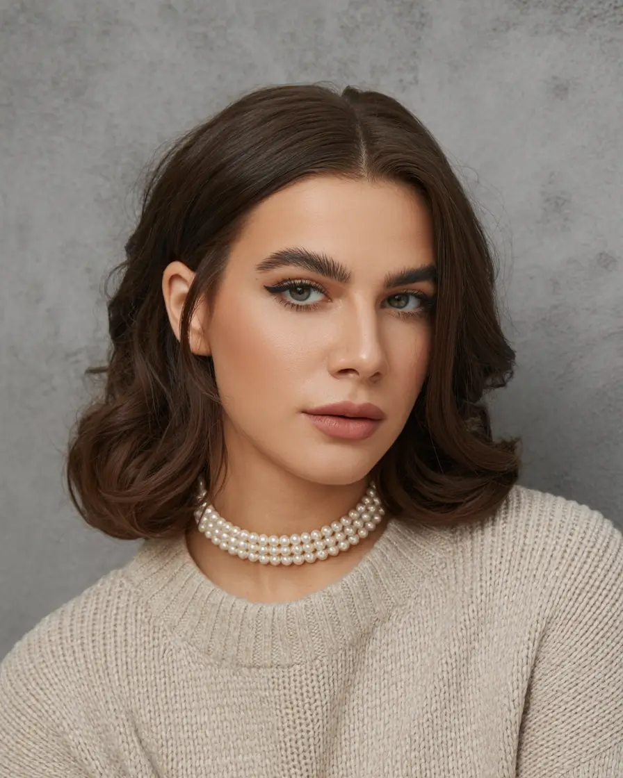 winter hair colors ideas 2025 2026 Classic Brown Bob with Subtle Shine
