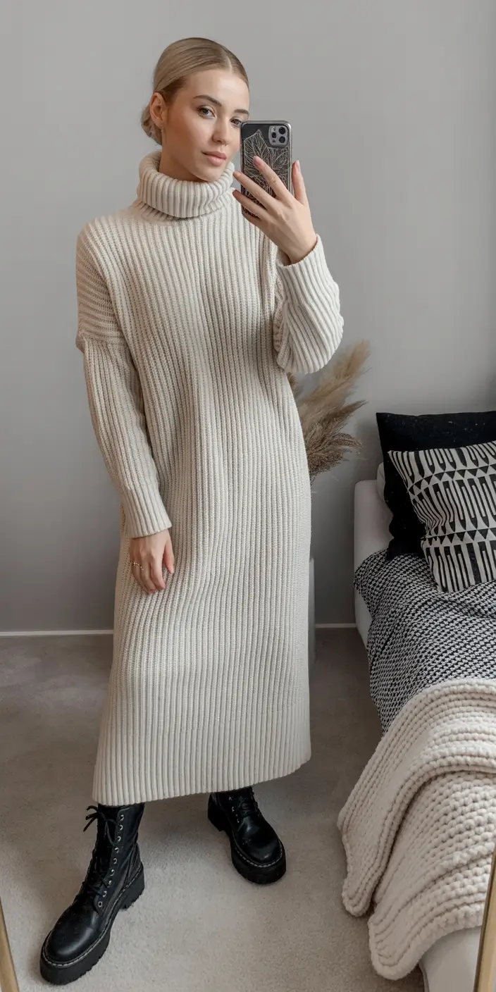 Winter outfits cold classy grunge Knitted Dress
