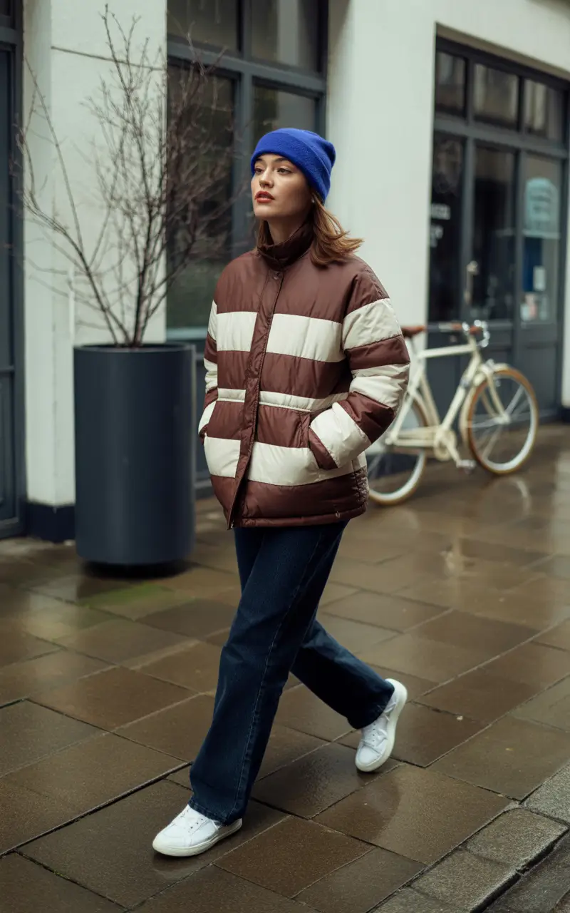 Winter outfits cold street style Retro Puffer