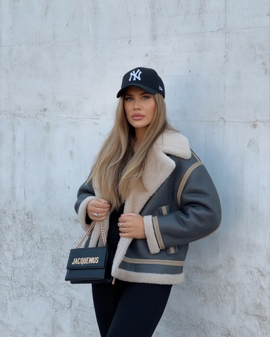 Winter outfits cold street style Sporty Luxe Shearling
