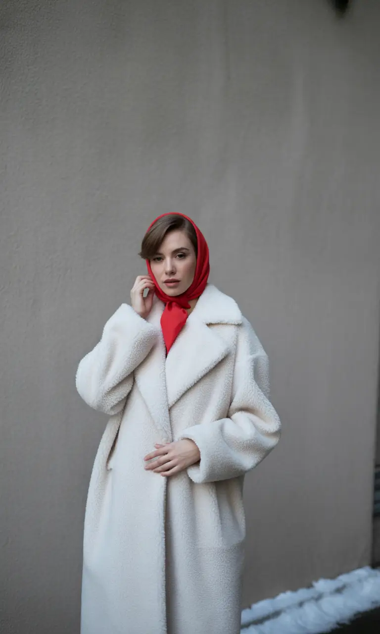 Winter outfits cold aesthetic Red Pop Neutrals